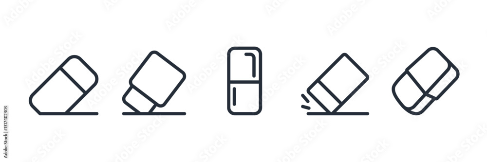 Poster eraser icon symbol vector sign isolated on white background illustration for graphic and web design