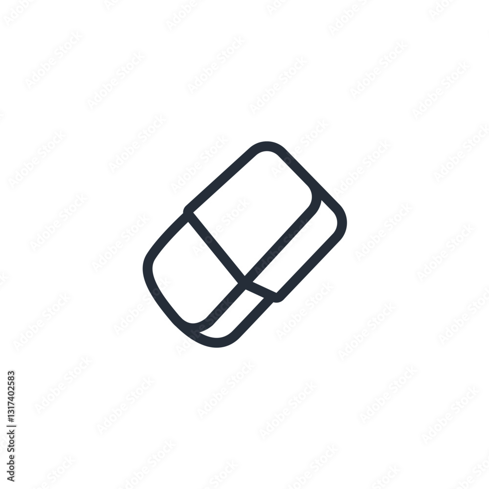 Poster eraser icon symbol vector sign isolated on white background illustration for graphic and web design