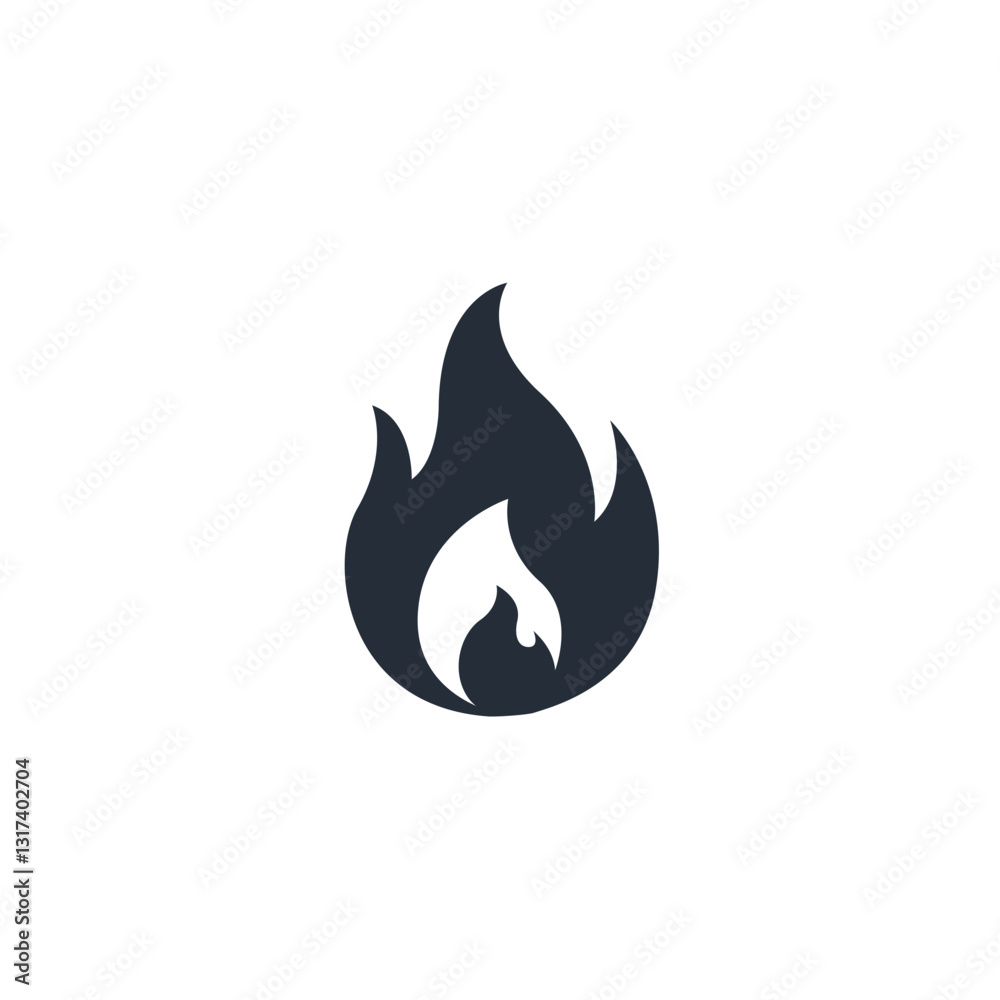 Poster fire flame icon symbol vector sign isolated on white background illustration for graphic and web des