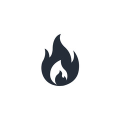 Fire flame icon symbol vector sign isolated on white background illustration for graphic and web design