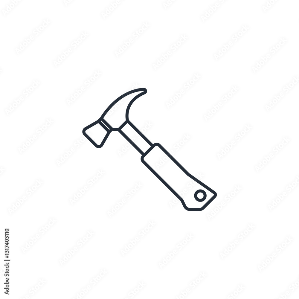 Poster hammer icon symbol vector sign isolated on white background illustration for graphic and web design