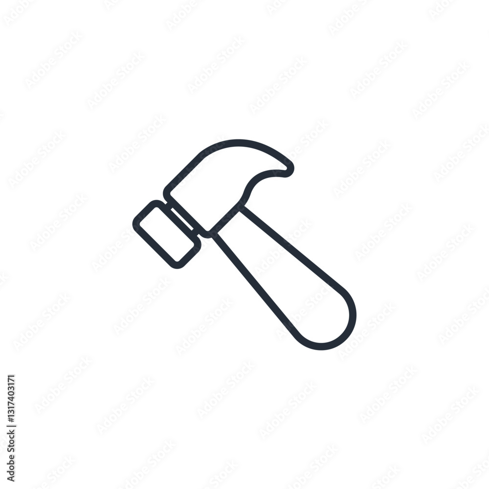 Poster hammer icon symbol vector sign isolated on white background illustration for graphic and web design