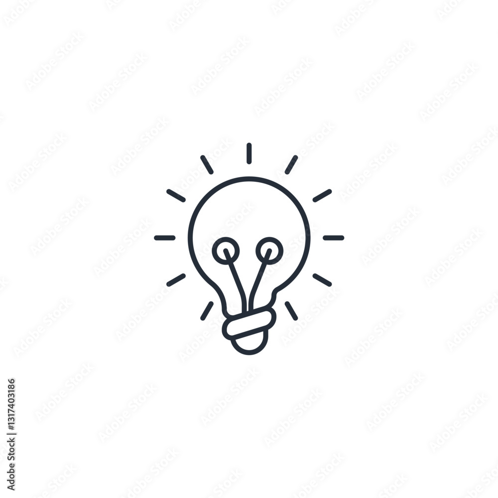 Poster light bulb icon symbol vector sign isolated on white background illustration for graphic and web des