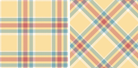 Pastel Seamless Tartan in Deep Pale Peach tones Fabric Design