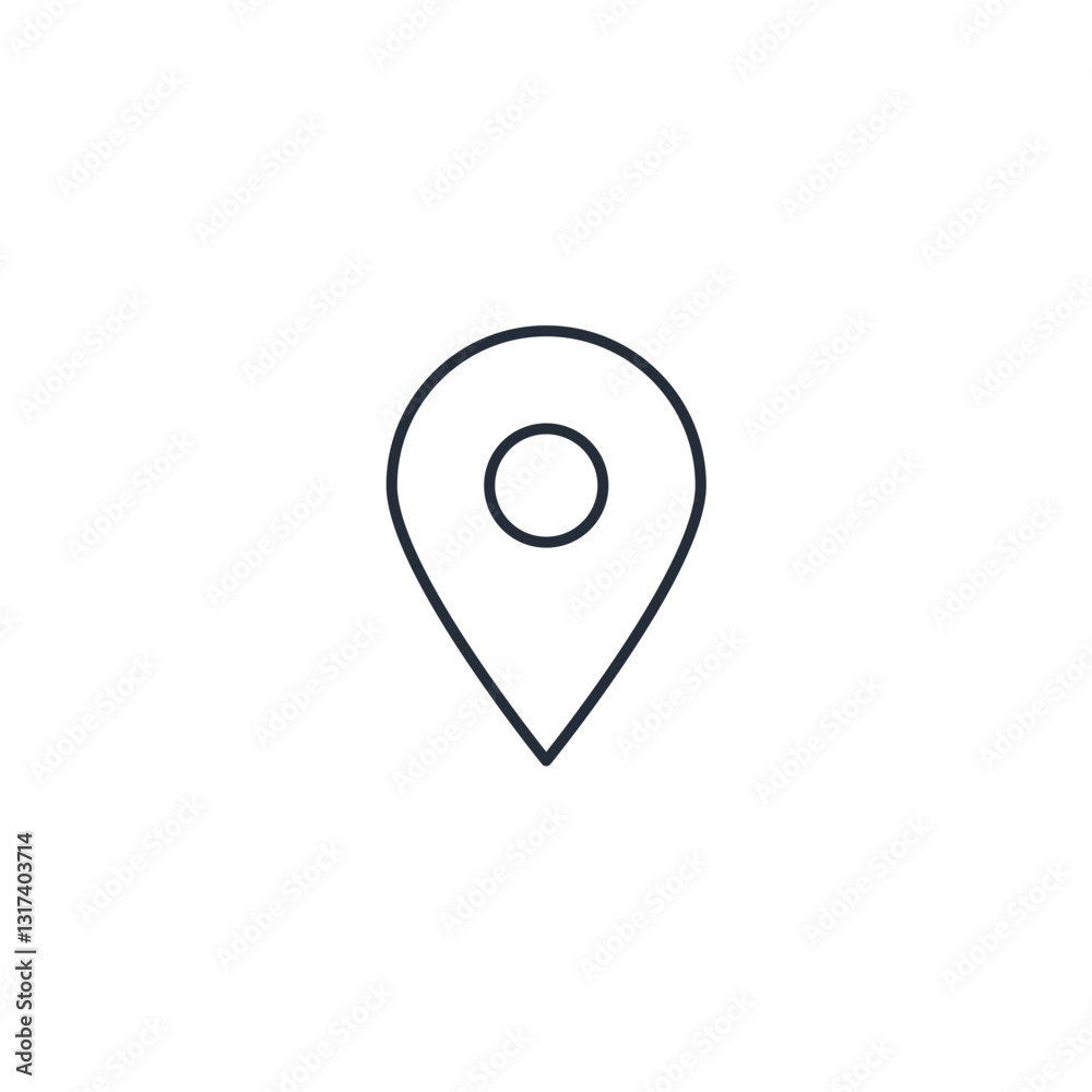 Poster location map pin icon symbol vector sign isolated on white background illustration for graphic and w