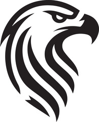 Bold Tribal-Style Eagle Head Logo Vector in Black and White

