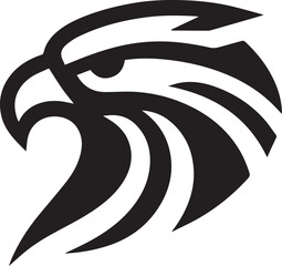Bold Tribal-Style Eagle Head Logo Vector in Black and White

