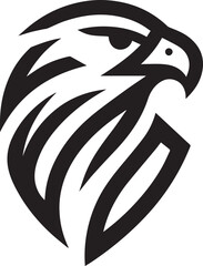 Bold Tribal-Style Eagle Head Logo Vector in Black and White

