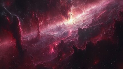 A Galaxy Inspired Wave of Dark Charcoal and Electric Magenta Capturing Celestial Beauty