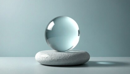 Transparent Sphere on Textured Stone