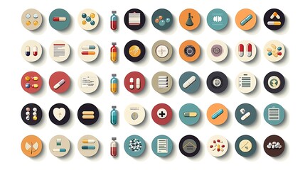 Health awareness campaign pharmacy infographic digital aerial view medicine concepts