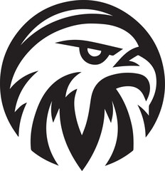 Bold Tribal-Style Eagle Head Logo Vector in Black and White

