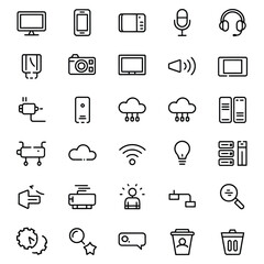 Collection of Outline Technology and Communication Icons