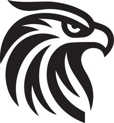 Bold Tribal-Style Eagle Head Logo Vector in Black and White

