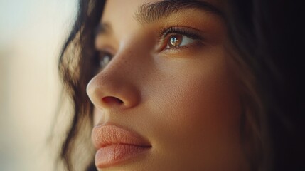 Fototapeta premium Close-up portrait of a woman with natural beauty