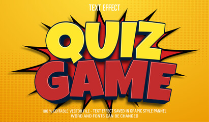 Quiz Game 3d editable text effect style
