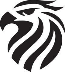Bold Tribal-Style Eagle Head Logo Vector in Black and White

