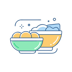 Bowls icon, symbolizing tableware, kitchen, and convenience