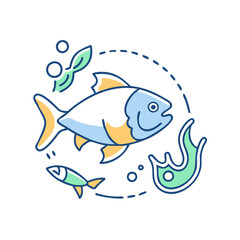 Fototapeta premium Fish icon, symbolizing seafood, kitchen, and healthy eating