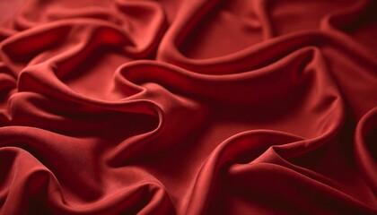 Obraz premium Soft Folded Luxurious Red Fabric Close-Up