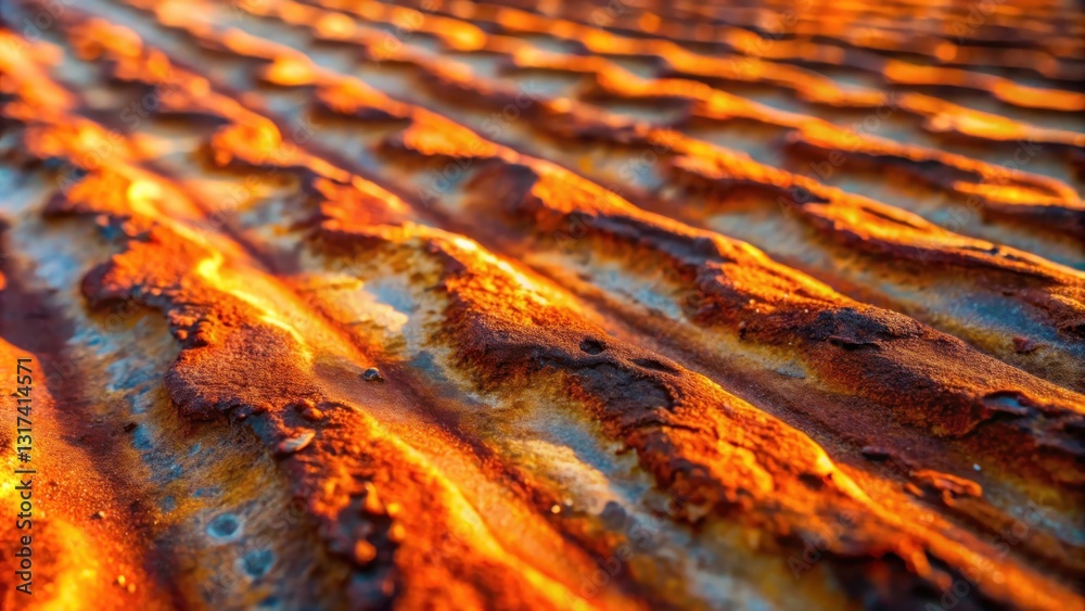 Leinwandbilder intricate patterns of rust and sand, illuminated by the golden hues of the setting sun