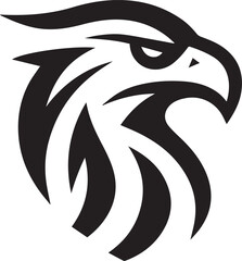 Bold Tribal-Style Eagle Head Logo Vector in Black and White

