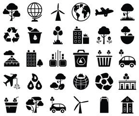 Eco-Friendly Icons Set for Sustainable Living