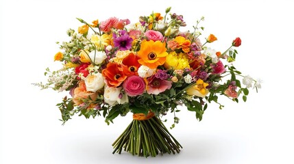 Fresh wedding bouquet colorful flowers