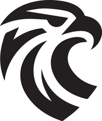 Bold Tribal-Style Eagle Head Logo Vector in Black and White

