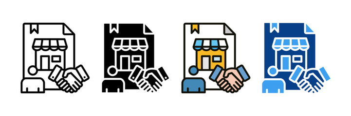 Ownership Agreement Icon Set Multiple Style Collection