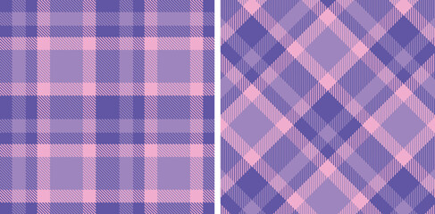 Dusty Blueberry Seamless Tartan with Dusty Perrywinkle accents Fabric Design