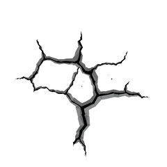 Fototapeta premium Ground crack texture icon isolated on white background