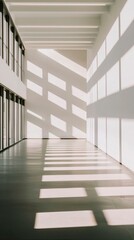 Obraz premium Sunlight Paths in Modern Corridor