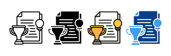 Success Story Icon Set Multiple Style Collection