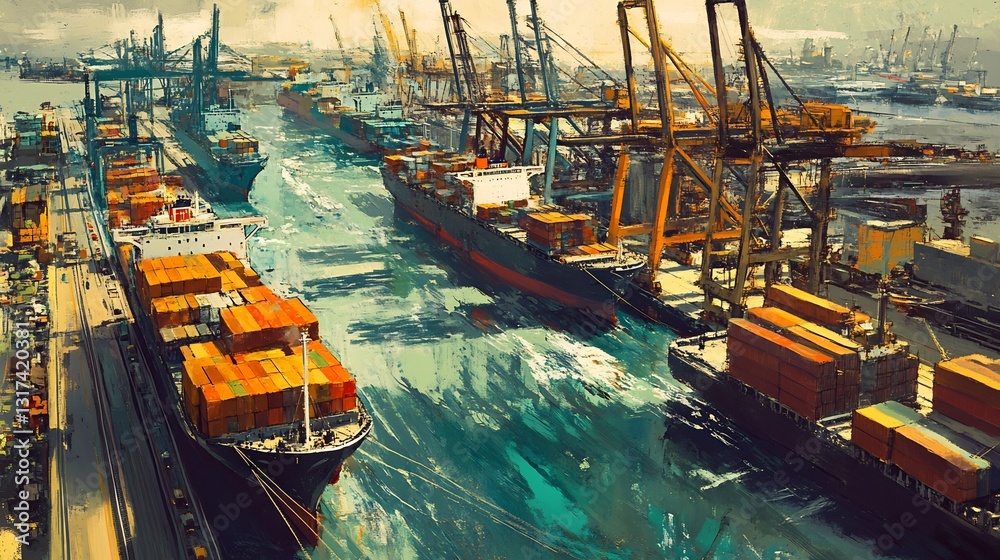 Aufkleber conceptual art of trade agreements focusing importexport management foreign direct investment proces