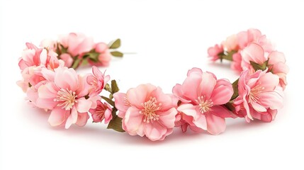 Naklejka premium Pink floral crown side view