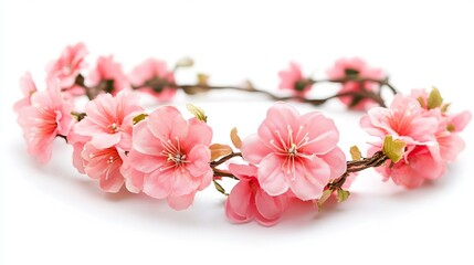 Naklejka premium Pink floral crown side view