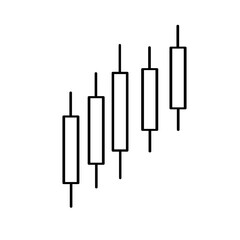 flat candlestick chart icon vector
