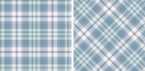 Pastel Smoky Bluey Grey Seamless Tartan Fabric Design
