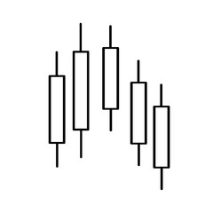 flat candlestick chart icon vector
