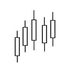 flat candlestick chart icon vector

