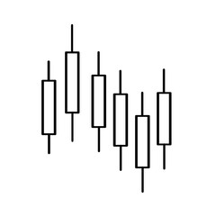 flat candlestick chart icon vector
