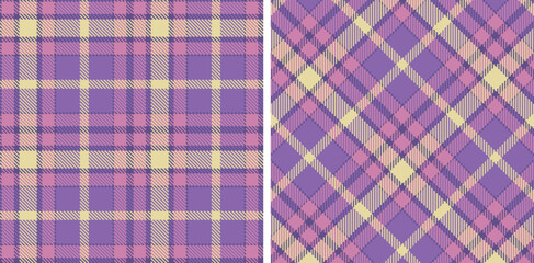 Pale Twilight and Soft Dull Pink Seamless Tartan Fabric Design