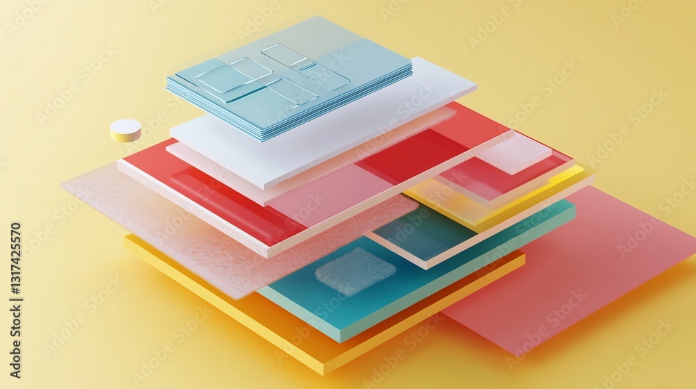 Aufkleber Conceptual rendering of branding principle featuring abstract layers symbolizing brand identity equity