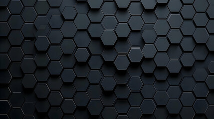 Dark Abstract Background With 3D Geometric Hexagonal Pattern Modern Futuristic Design Texture Wallpaper Surface With Gradient Lighting Style