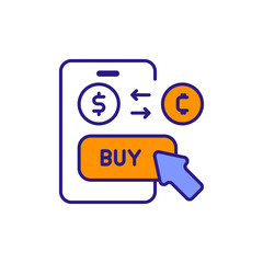 Buy Order Icon for Forex Trading, Currency Purchase, and Investment Decisions.