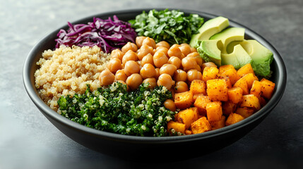 Healthy quinoa and chickpea bowl
