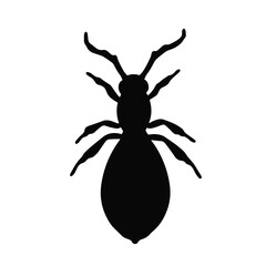 Large termite silhouette on white background, insect symbolism