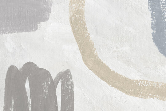 Fototapeta Abstract paint texture background in neutral colors. Acrylic hand painted template. Illustration with shapes and brush strokes. Modern hand drawn painting on canvas. Minimal geometric artwork