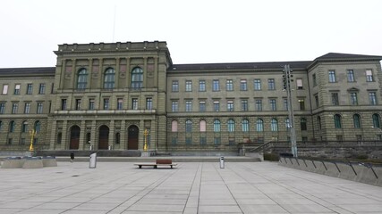 city university building zurich switzerland showcased exterior reflects historical academic swiss location panning shot center atmosphere identity relevance 